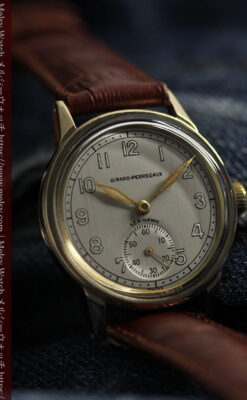 ジラールペルゴのSEA-HAWK 金無垢アンティーク腕時計 【1940年頃】-W1539-12