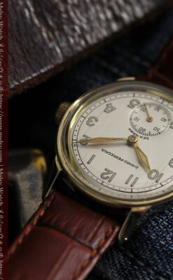 ジラールペルゴのSEA-HAWK 金無垢アンティーク腕時計 【1940年頃】-W1539-13