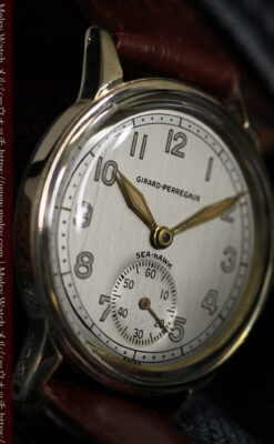 ジラールペルゴのSEA-HAWK 金無垢アンティーク腕時計 【1940年頃】-W1539-14