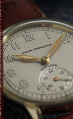 ジラールペルゴのSEA-HAWK 金無垢アンティーク腕時計 【1940年頃】-W1539-15