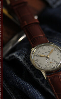 ジラールペルゴのSEA-HAWK 金無垢アンティーク腕時計 【1940年頃】-W1539-9