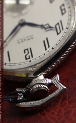 白銀色の五角形 グリュエンのアンティーク懐中時計 【1930年頃】-P2311-12