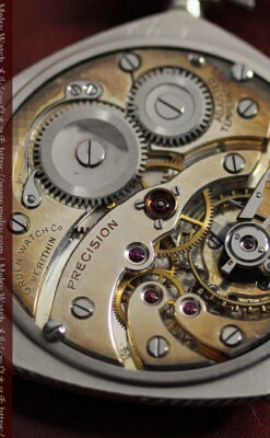 白銀色の五角形 グリュエンのアンティーク懐中時計 【1930年頃】-P2311-21