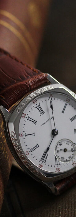 ウォルサム アンティーク腕時計 装飾入りクッション型 【1907年頃】-W1541-13