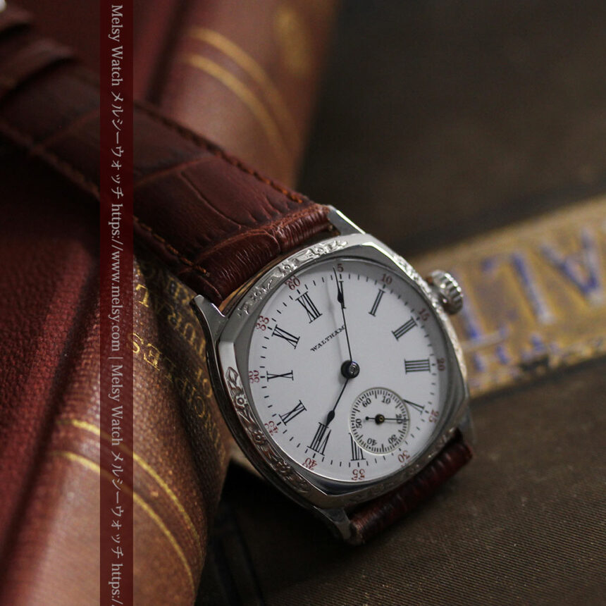 ウォルサム アンティーク腕時計 装飾入りクッション型 【1907年頃】-W1541-13