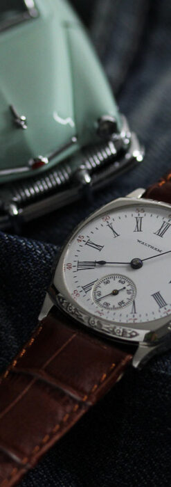 ウォルサム アンティーク腕時計 装飾入りクッション型 【1907年頃】-W1541-2
