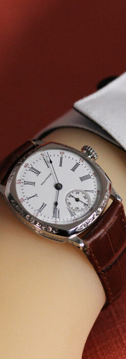 ウォルサム アンティーク腕時計 装飾入りクッション型 【1907年頃】-W1541-21