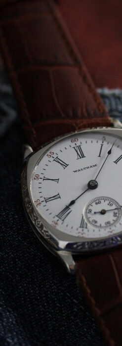 ウォルサム アンティーク腕時計 装飾入りクッション型 【1907年頃】-W1541-3