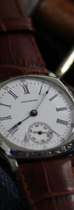 ウォルサム アンティーク腕時計 装飾入りクッション型 【1907年頃】-W1541-4