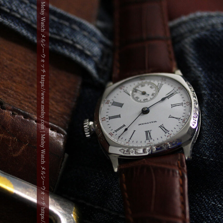 ウォルサム アンティーク腕時計 装飾入りクッション型 【1907年頃】-W1541-5