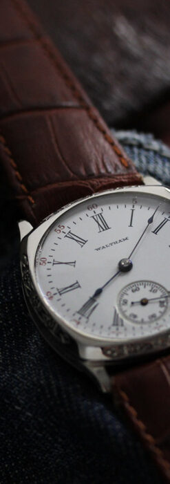 ウォルサム アンティーク腕時計 装飾入りクッション型 【1907年頃】-W1541-7