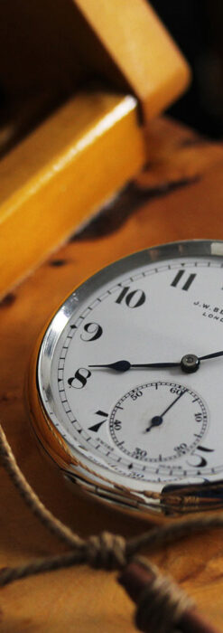 英国ベンソン 渋さが光る銀無垢アンティーク懐中時計 【1937年頃】-P2312-12