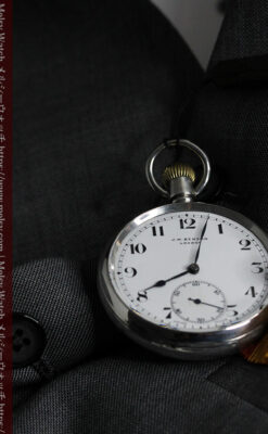 英国ベンソン 渋さが光る銀無垢アンティーク懐中時計 【1937年頃】-P2312-5