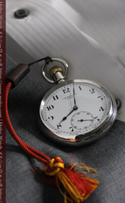 英国ベンソン 渋さが光る銀無垢アンティーク懐中時計 【1937年頃】-P2312-6