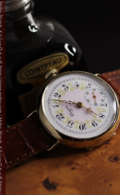 エルジン アンティーク腕時計 淡い桃色と金の文字盤 【1904年頃】-W1542-5