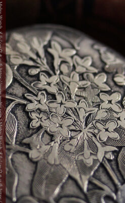 シーマ 趣きある力強い彫りの銀無垢アンティーク懐中時計 【1920年頃】-P2313-1