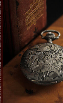 シーマ 趣きある力強い彫りの銀無垢アンティーク懐中時計 【1920年頃】-P2313-13