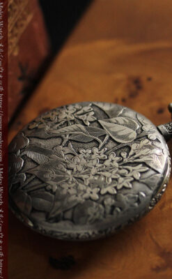 シーマ 趣きある力強い彫りの銀無垢アンティーク懐中時計 【1920年頃】-P2313-16