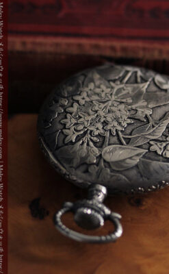 シーマ 趣きある力強い彫りの銀無垢アンティーク懐中時計 【1920年頃】-P2313-21