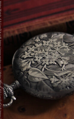 シーマ 趣きある力強い彫りの銀無垢アンティーク懐中時計 【1920年頃】-P2313-22