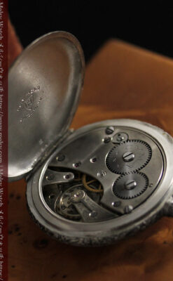 シーマ 趣きある力強い彫りの銀無垢アンティーク懐中時計 【1920年頃】-P2313-25