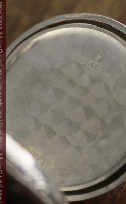 品のある幾何学模様 ゼニスの銀無垢懐中時計 【1914年頃】-P2314-21