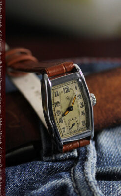 ユンハンス 縦長トノー型のアンティーク腕時計 【1950年頃】-W1543-10