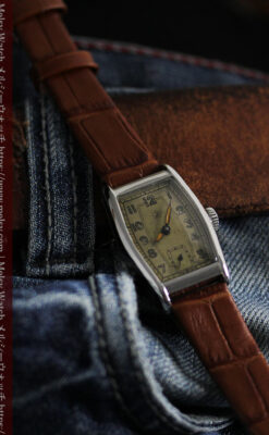 ユンハンス 縦長トノー型のアンティーク腕時計 【1950年頃】-W1543-12