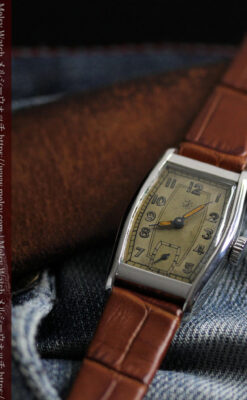 ユンハンス 縦長トノー型のアンティーク腕時計 【1950年頃】-W1543-14