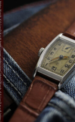 ユンハンス 縦長トノー型のアンティーク腕時計 【1950年頃】-W1543-15