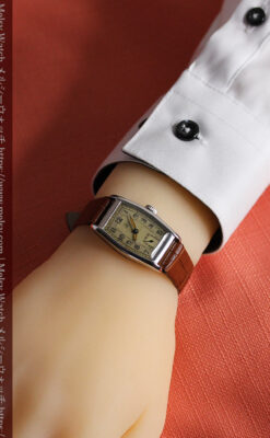 ユンハンス 縦長トノー型のアンティーク腕時計 【1950年頃】-W1543-22