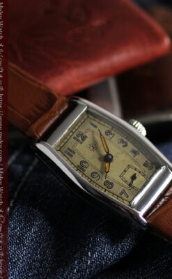 ユンハンス 縦長トノー型のアンティーク腕時計 【1950年頃】-W1543-4