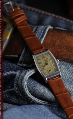 ユンハンス 縦長トノー型のアンティーク腕時計 【1950年頃】-W1543-7