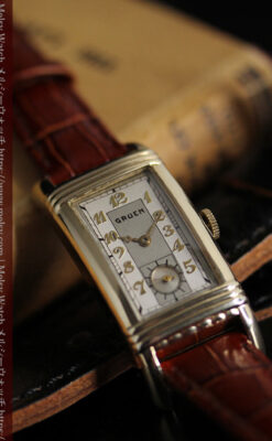 グリュエン アンティーク腕時計 上品なカーブ 【1937年頃】-W1544-1