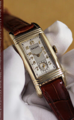 グリュエン アンティーク腕時計 上品なカーブ 【1937年頃】-W1544-13