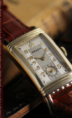 グリュエン アンティーク腕時計 上品なカーブ 【1937年頃】-W1544-3