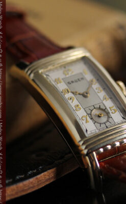 グリュエン アンティーク腕時計 上品なカーブ 【1937年頃】-W1544-4