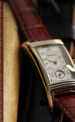 グリュエン アンティーク腕時計 上品なカーブ 【1937年頃】-W1544-5