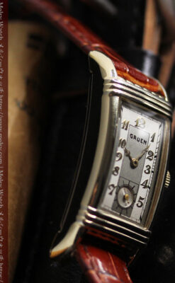 グリュエン アンティーク腕時計 上品なカーブ 【1937年頃】-W1544-9