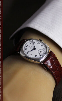 趣き漂う オメガのアンティーク銀無垢腕時計 【1931年製】-W1545-23