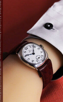 趣き漂う オメガのアンティーク銀無垢腕時計 【1931年製】-W1545-25