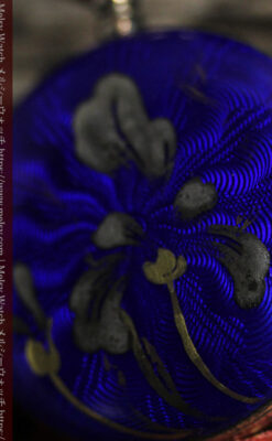 青いエナメル 銀無垢アンティーク懐中時計 【1890年頃】-p2316-9