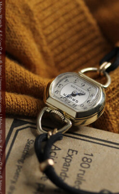 グリュエン ミニハンドバック型の女性用アンティーク腕時計 【1940年頃】-W1548-13