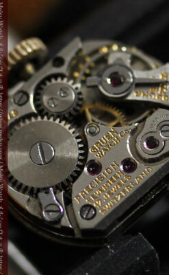 グリュエン ミニハンドバック型の女性用アンティーク腕時計 【1940年頃】-W1548-17