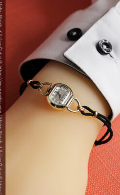 グリュエン ミニハンドバック型の女性用アンティーク腕時計 【1940年頃】-W1548-18