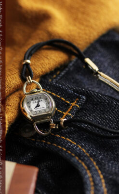 グリュエン ミニハンドバック型の女性用アンティーク腕時計 【1940年頃】-W1548-4