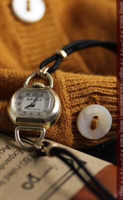 グリュエン ミニハンドバック型の女性用アンティーク腕時計 【1940年頃】-W1548-7