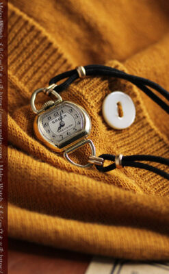 グリュエン ミニハンドバック型の女性用アンティーク腕時計 【1940年頃】-W1548-8