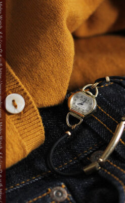 グリュエン ミニハンドバック型の女性用アンティーク腕時計 【1940年頃】-W1548-9