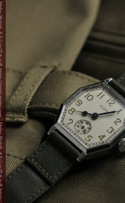 縦長八角形 エルジンのアンティーク腕時計 【1929年頃】-W1549-11